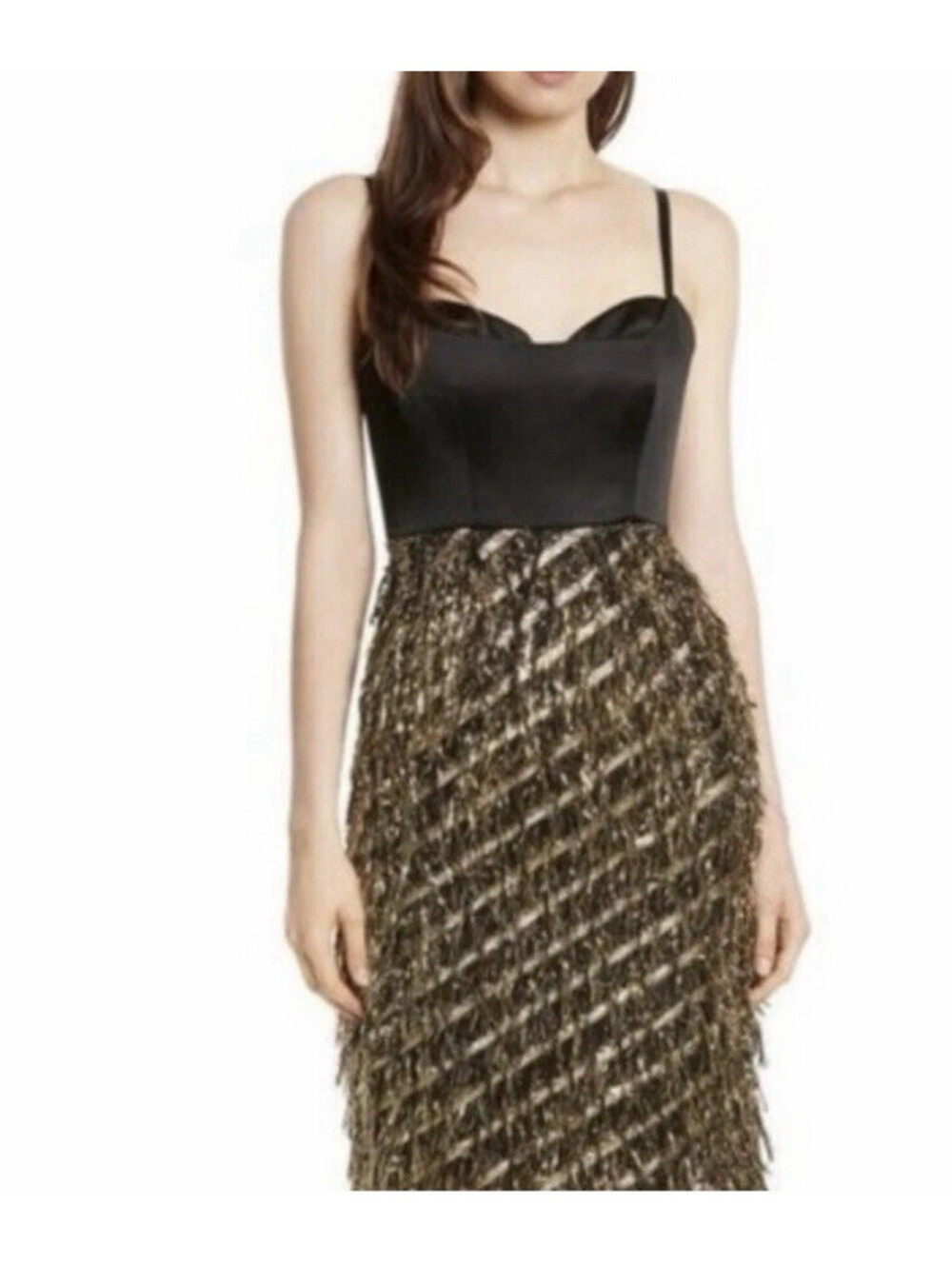 Milly Courtney Diagonal Metallic Cocktail Gown Dress Sz 6 NWT $925.00 Made in US